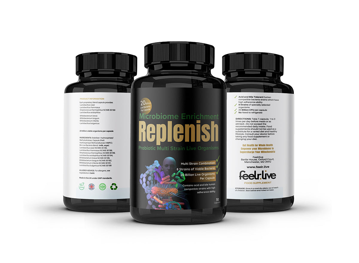 Replenish Probiotic Gut Microbiome Capsules