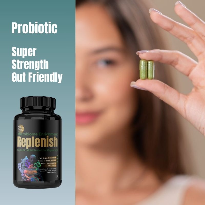 Replenish Probiotic Gut Microbiome Capsules